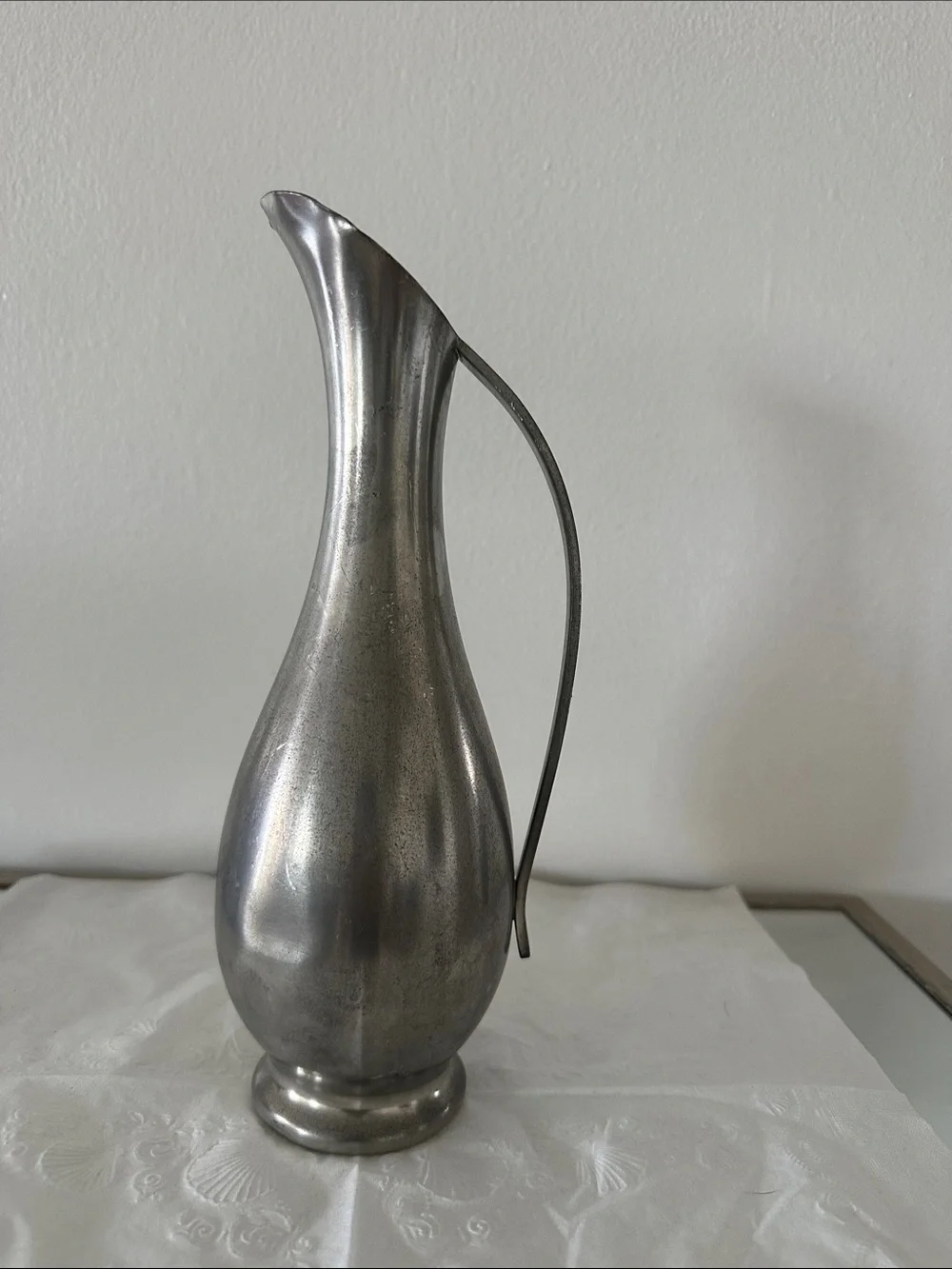 Royal Holland Pewter-Finish Decorative Pitcher Vase - Sleek Metallic Accent
